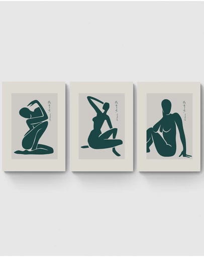 Inka Arthouse - Green Nudes Set of 3 Matisse Art Prints