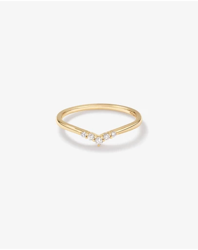 Michael Hill - Diamond Chevron Wedding Band in 14kt Yellow Gold