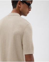 AERE - Silk Blend Textured Stripe Knit Shirt