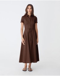 Forcast - Sophie Pleat Waist Linen Dress