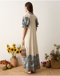 BOTEH - Arcadia Paisley Puff Sleeve Maxi Dress