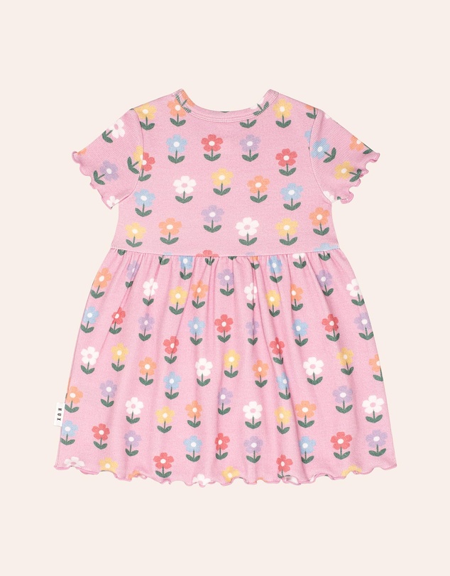 Huxbaby - Multi Colour Daisy Rib Dress - Babies-Kids