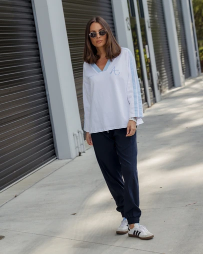 ALEXANDRA - Amour T-Shirt White/Blue