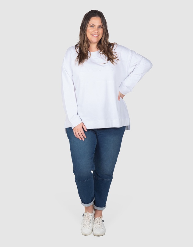 Love Your Wardrobe - LYW & Co Embroidered Sweat Top