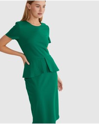 Oxford - Irena Peplum Ponti Dress