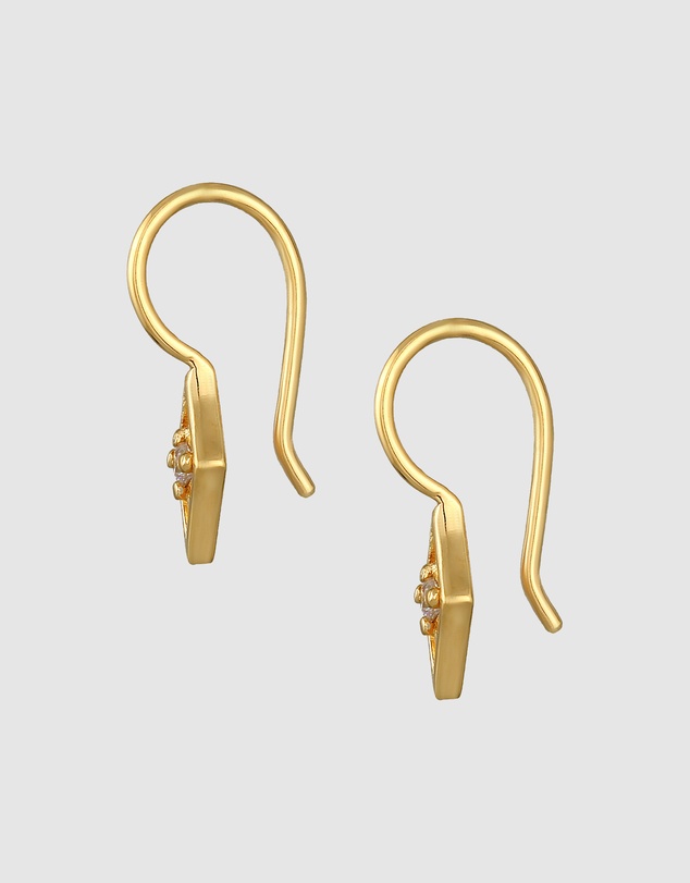 Elli Jewelry - Earrings Ear hanger rhombus elegant with diamond (0,06 ct) in 925 sterling silver gold plated