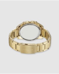 Maxum - Lansdowne Multifunction Chrono Gold Tone Case & Bracelet With Black Dial