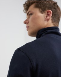BOSS - Cotton-Terry Zip Neck Sweatshirt With Logo Patch