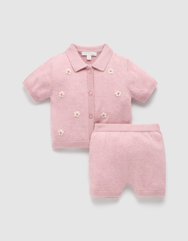 Purebaby - Knitted Embroidered Set-Kids-Babies
