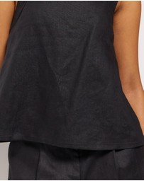 AERE - Straight Neck Tie Back Top
