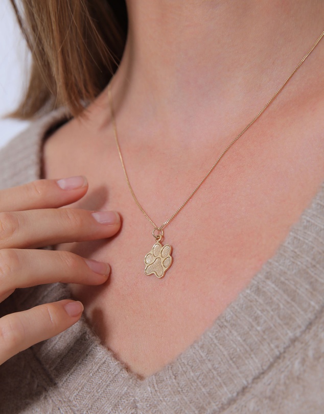 Elli Jewelry - Paw Pendant Necklace in Gold-Plated 925 Silver