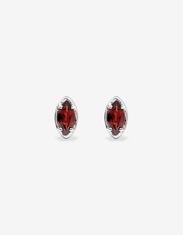 Michael Hill - Marquise-Cut Garnet Stud Earrings in Sterling Silver