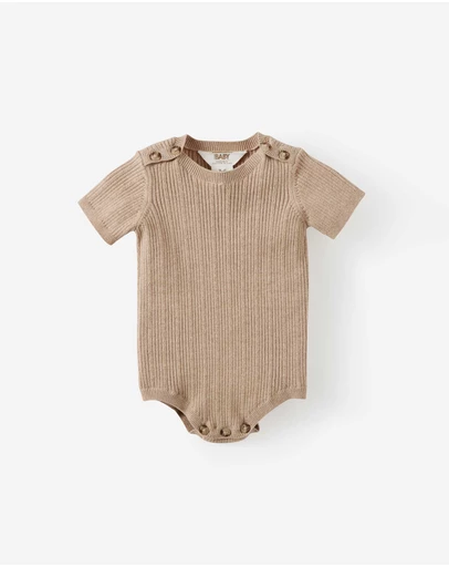 Cotton On Kids - Baby Organic Blend Knit Short Sleeve Bubbysuit