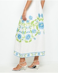AERE - Elladia Puff Sleeve Midi Dress