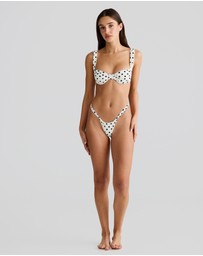 Vacay Swimwear - Rhodes Bottom Ivory Polka