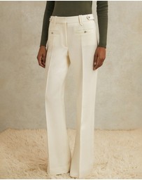 REISS - ATELIER Athena Wool Stud Flared Trousers