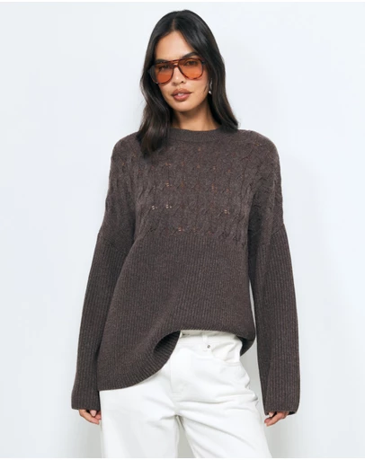 AERE - Jada Wool Blend Cable Knit Jumper