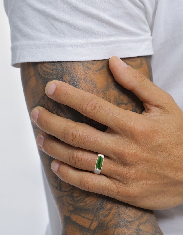 Kuzzoi - ICONIC EXCLUSIVE - Enamel Signet Ring in 925 Sterling Silver