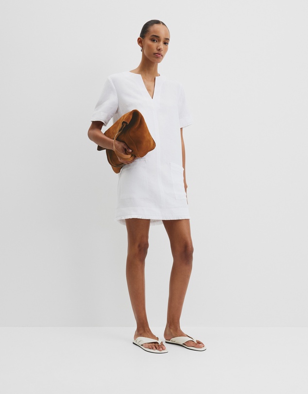 chinese dress ladies Allure Midi Dress - Soft White Linen