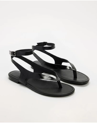 AERE - Daisy Leather Thong Sandals - Women's