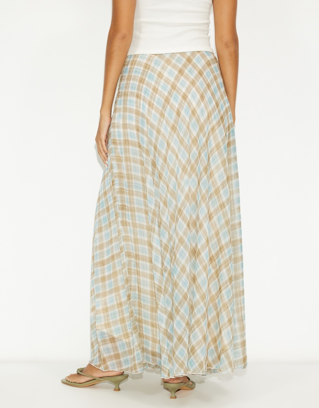 Dazie - Afloat Check Maxi Skirt