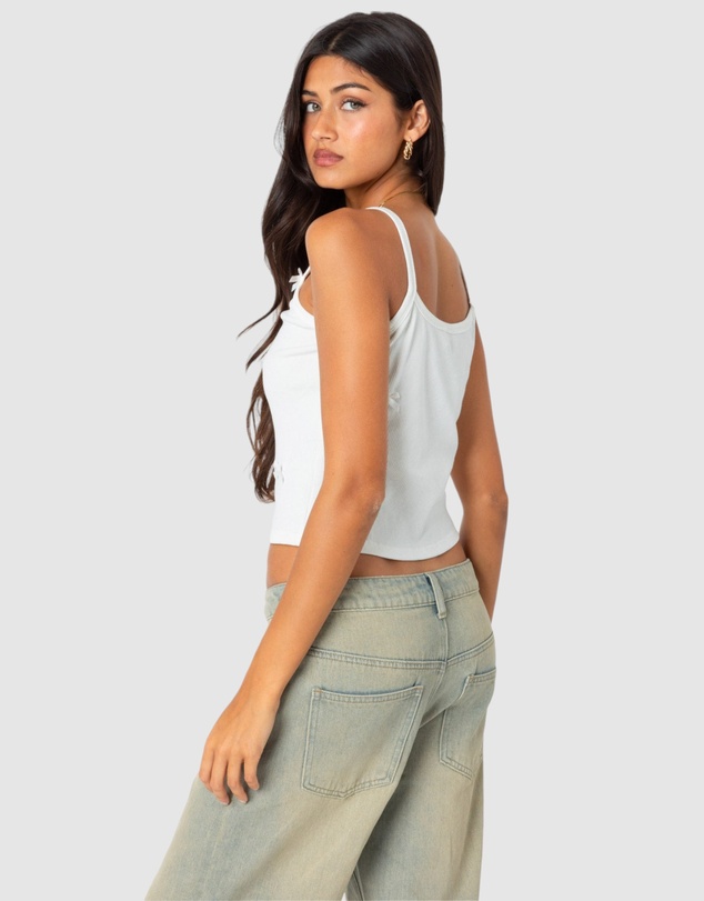EDIKTED - Emilia ribbed bow tank top