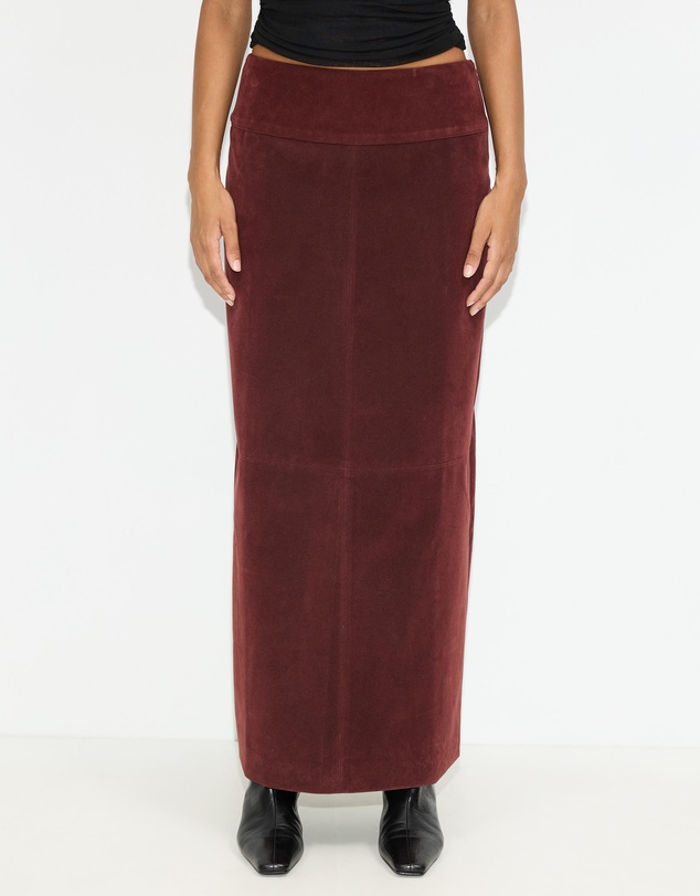 Dazie - Bailey Faux Suede Midi Skirt