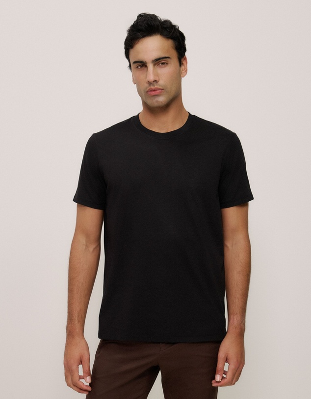 Trenery - Cotton Crew T-shirt in Black
