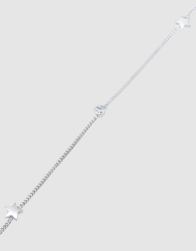 Elli Jewelry - Anklet Solitaire Star Swarovski&reg; Crystals 925 Sterling Silver