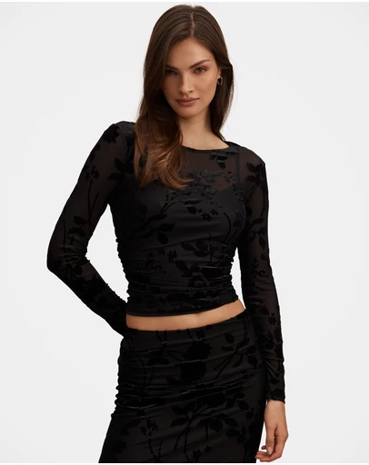 Forever New - Kenzie Mesh Burn Out Top