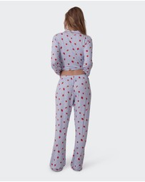 Bras N Things - Strawberry Patch Long Pant - Light Blue