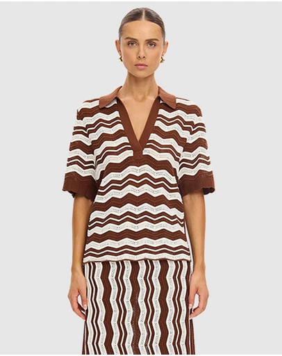 KIVARI - Sarah Knit Polo Top