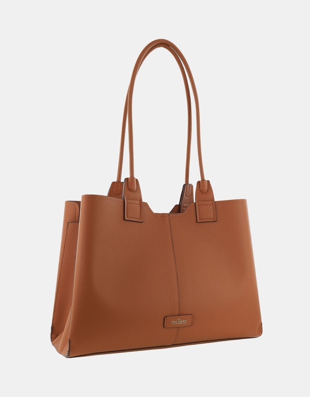 Milleni - Milleni Vegan Leather Tote Bag in Tan