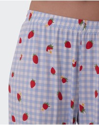 Bras N Things - Strawberry Patch Long Pant - Light Blue