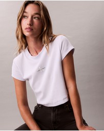 Calvin Klein Jeans - Monogram Logo Ribbed Baby Tee