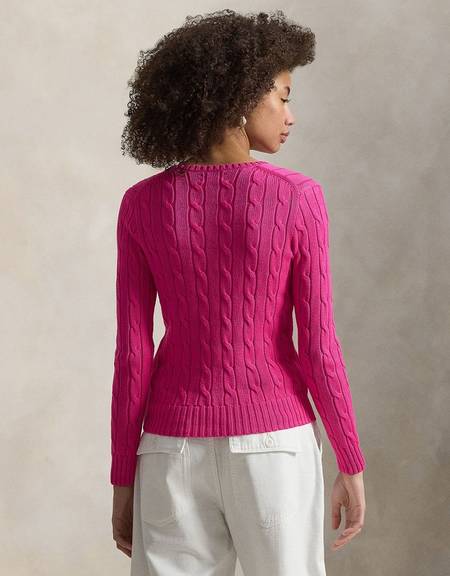 Polo Ralph Lauren - Cable-Knit Cotton V-Neck Sweater - The ICONIC Exclusive