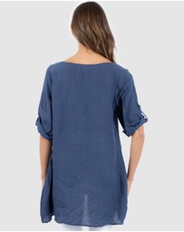 CAMIXA - Federica Linen Tunic Top