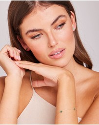 Zoe Olivia - 9K Gold Malachite Petal Stud Earrings