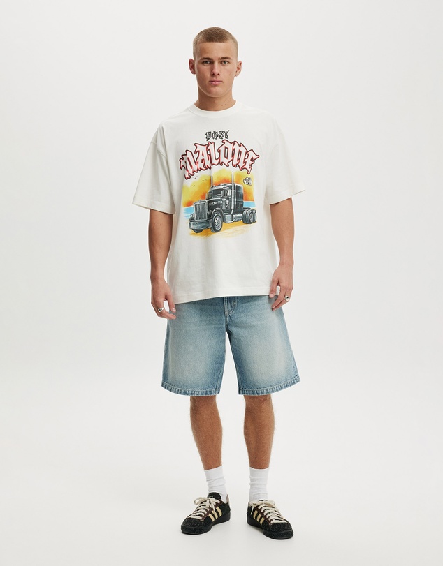 Cotton On - Box Fit Premium Music T-Shirt