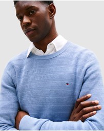 Tommy Hilfiger - Textured Stripe Crew Neck Jumper