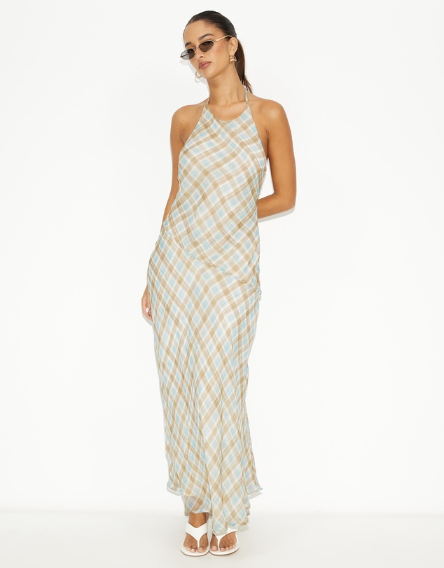 Dazie - Soiree Check Halter Dress