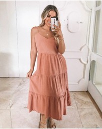 Esther & Co - Sonya Dress - Rust