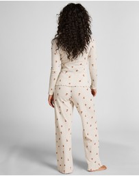 Hunkemoller - Long Sleeve Pointelle Bear PJ Set