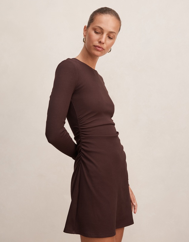Forever New - Ash Long Sleeves Ribbed Mini Dress