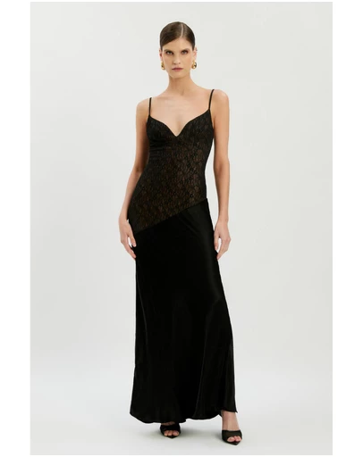 Bardot - Aralia Lace Satin Maxi Dress