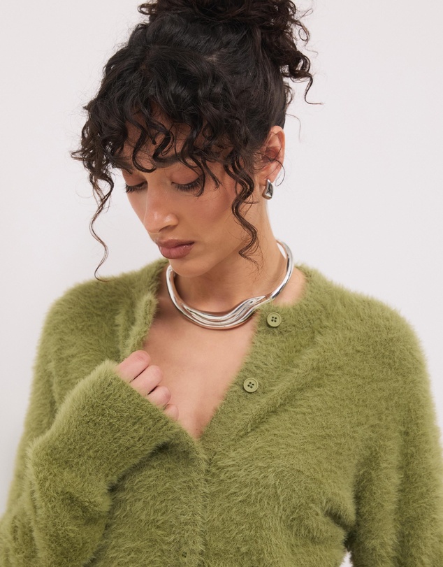 Calli - Rae Fluffy Knit Cardigan