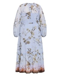 City Chic - Plus size Love Border Print Maxi Dress - cornflower