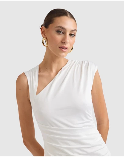 Honey and Beau - Lorena Asymmetrical Jersey Top