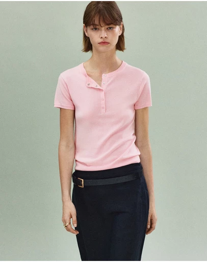 M.N.G - Short-Sleeved Fine-Knit Sweater