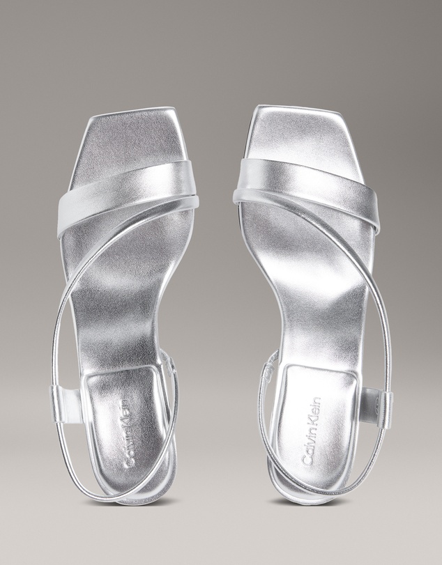 Calvin Klein - Metallic Leather Heeled Sandals